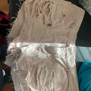 Pink shorty shorts